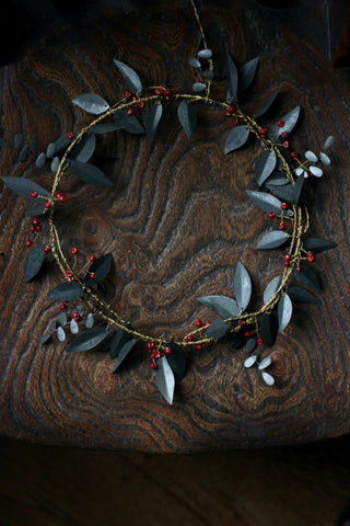 Walther & Co Red berry and zinc wreath