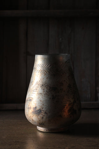 Antiqued Mocca Glass Vase (large)