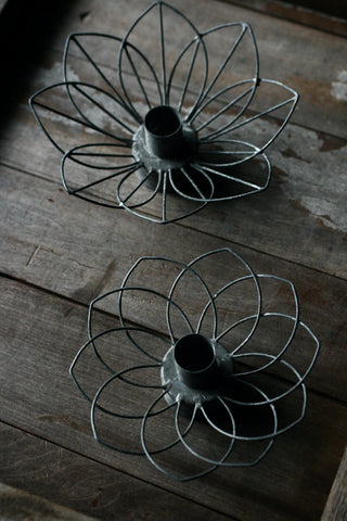 Wire Candlestick flowers