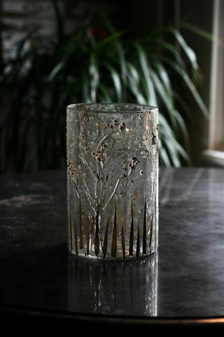 Hatfield Large Votive Holder with Dried Flowers