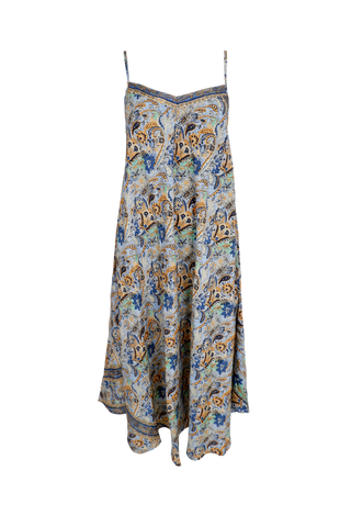 LUNA VEA strap dress Botanical Blue
