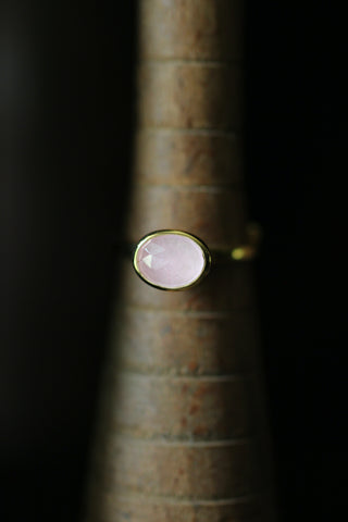 Rose Quartz Atomic Mini Gold Ring, by SVP