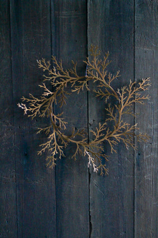 Rusty branch, metal wreath