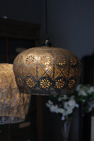 Metal Moroccan Style Pendant | Medium