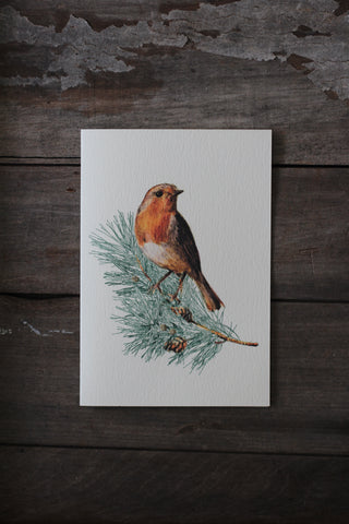 Elena Deshmukh Christmas Card, Painted Robin