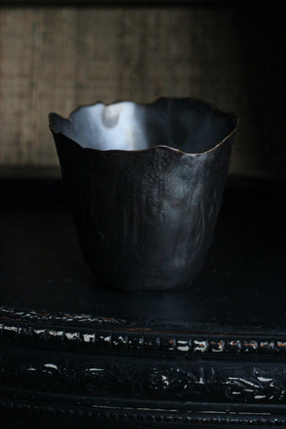 Ceramic organic pot dark brown