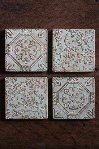 Bronze Relief Tile Coasters