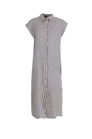 MELINA long shirt dress Beige Stripe