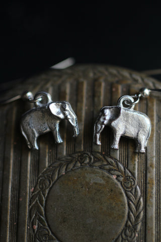 Pewter Elephant Earrings