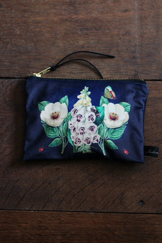 Madame Treacle Velvet Foxglove Zip Bag