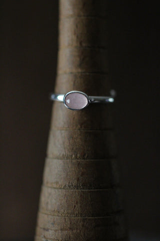 Rose Quartz Atomic Micro Silver Ring, by SVP