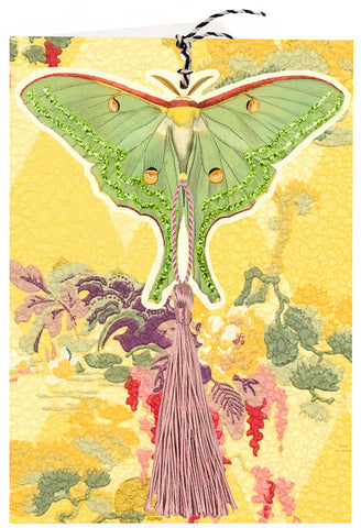 Madame Treacle Green Moth Tag Card