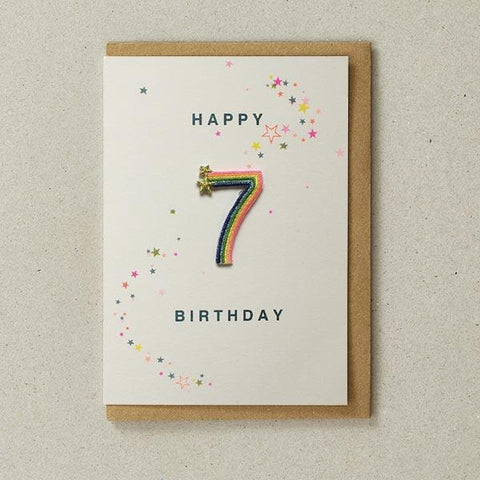 Embroidered Patch Card 7th Birthday