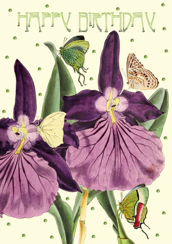 Madame Treacle Birthday Iris Glitter Card