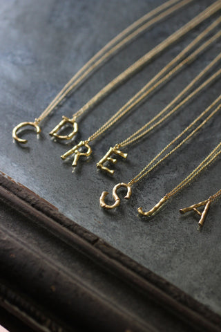 Short Gold plated letter necklace