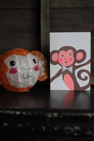 Japanese Paper Balloon Cards - Monkey