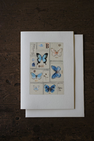 Elena Deshmukh Card, Blue Butterflies