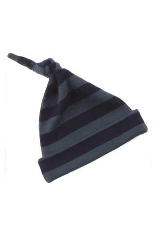 Vintage blue & navy striped cotton hat.