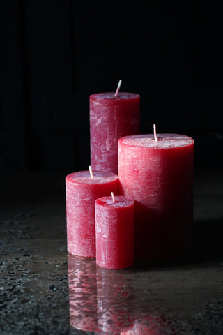 Macon rustic Dk Red Pillar Candle