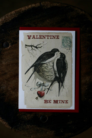 Valentine BE MINE Birds Card