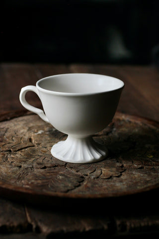 Footed Tea Cup | White