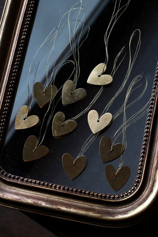 Tiny Brass Heart tag decoration