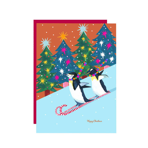 Penguin Race Christmas Card