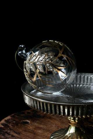 Glass bauble | Gold rye decoration