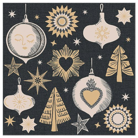 Christmas Black Charms Paper Napkins