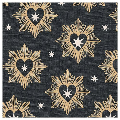 Christmas Black Hearts & Stars Paper Napkins