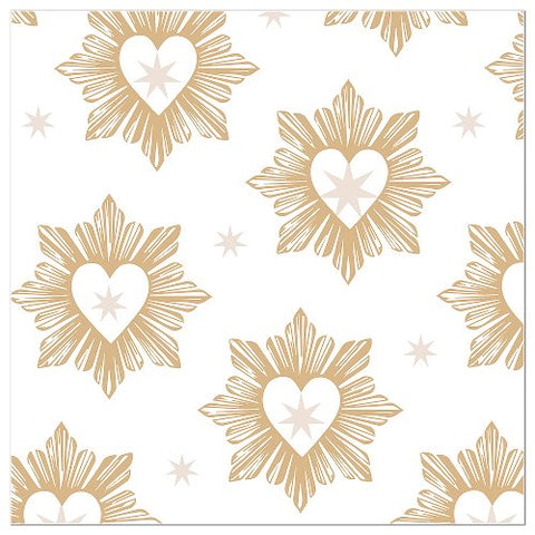 Christmas White Hearts & Stars Paper Napkins