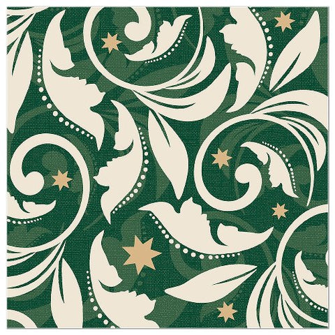 Christmas Green Swirl Paper Napkins