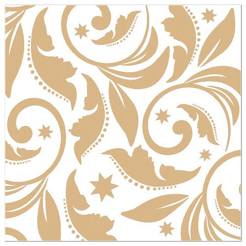 Christmas White / Gold Paper Napkins