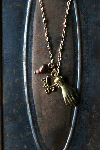 Helping Hand charm Necklace