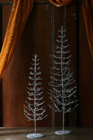 Metal glass glitter trees