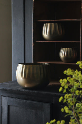 Antiqued Brass Planters