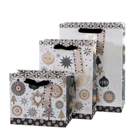 Gift bags -White / Gold Tag