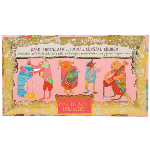 Hugging Animals, Dark Chocolate with Mint & Crystal Crunch