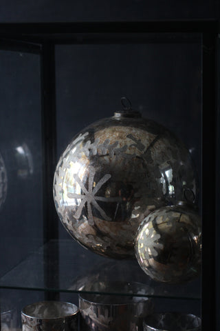 Glass 'Mercury' Bauble | Aged patina