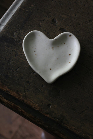 Small Speckled Heart Ceramic Dish