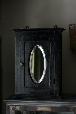 Vintage French Ebonised Wall Cabinet