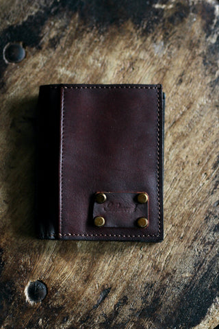 Vintage Style Leather Bill Fold/Wallet | Rust