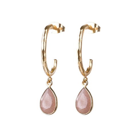 Admiring Peach Moonstone Earrings
