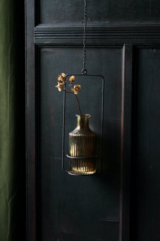 Glass Bottle Vase and Hanger