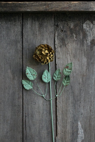 Metal Straw Flower - Cream