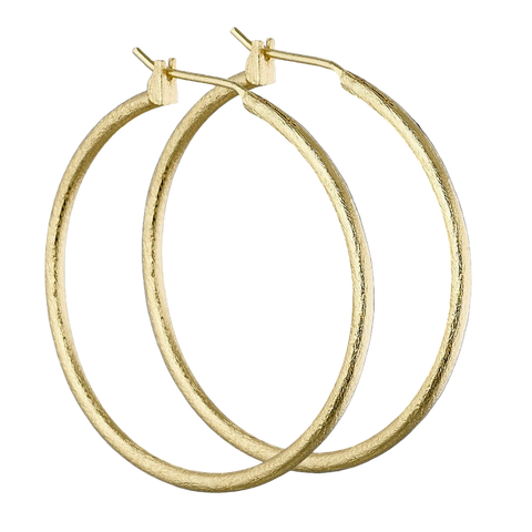 Hoop earrings, Gold plated, 35 mm