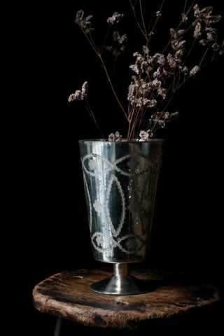 Glass Vase with etched design