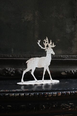 'Snowy' Small White Reindeer Decoration