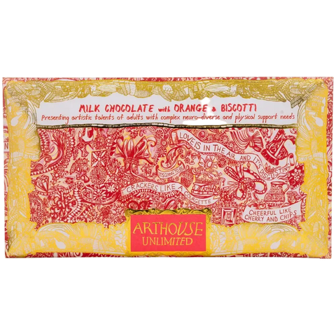 Love Is in the Air, Milk Chocolate Bar with Orange and Biscotti