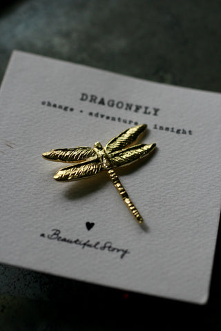 Dragonfly Gold Plated Brooch